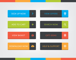 Flat Design Call-To-Action Buttons