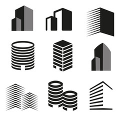 Building real state icons vector set