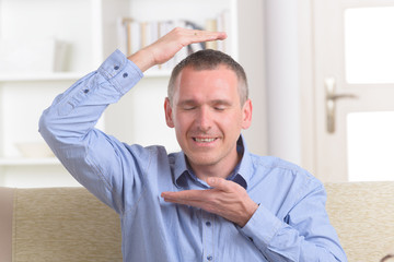 Man practicing energy medicine