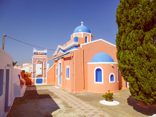 Obraz premium Retro look Oia Ia in Greece