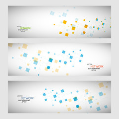 Fototapeta premium Vector color network connection and DNA atom