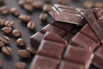 Chocolate and coffee beans