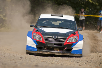 Fototapeta na wymiar Rally car in action 
