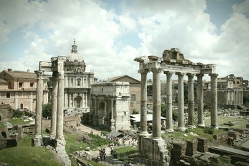 Naklejka premium Forum Romanum. Cross processed color tone.