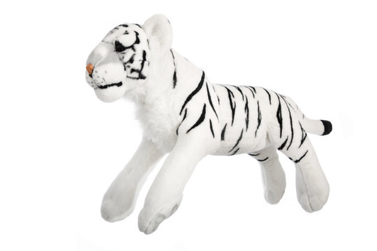 Fototapeta Stofftier: Weißer Tiger oder Königstiger freigestellt