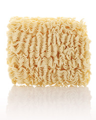 Wheat noodles closeup isolated