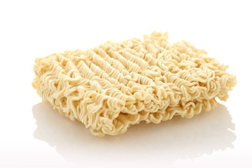 Wheat noodles closeup isolated