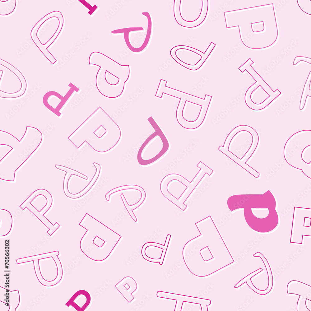 Fototapete seamless pattern with character p