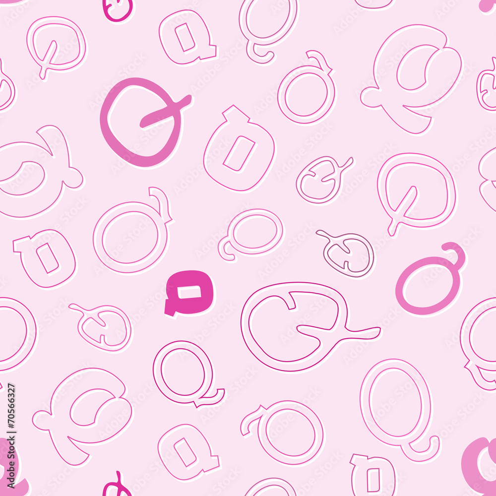 Fototapete seamless pattern with character q