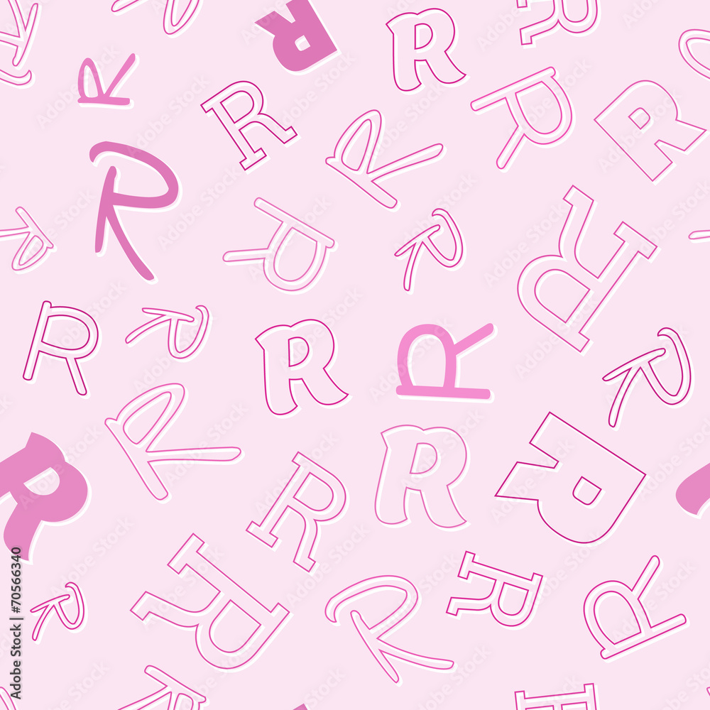 Fototapete seamless pattern with character r