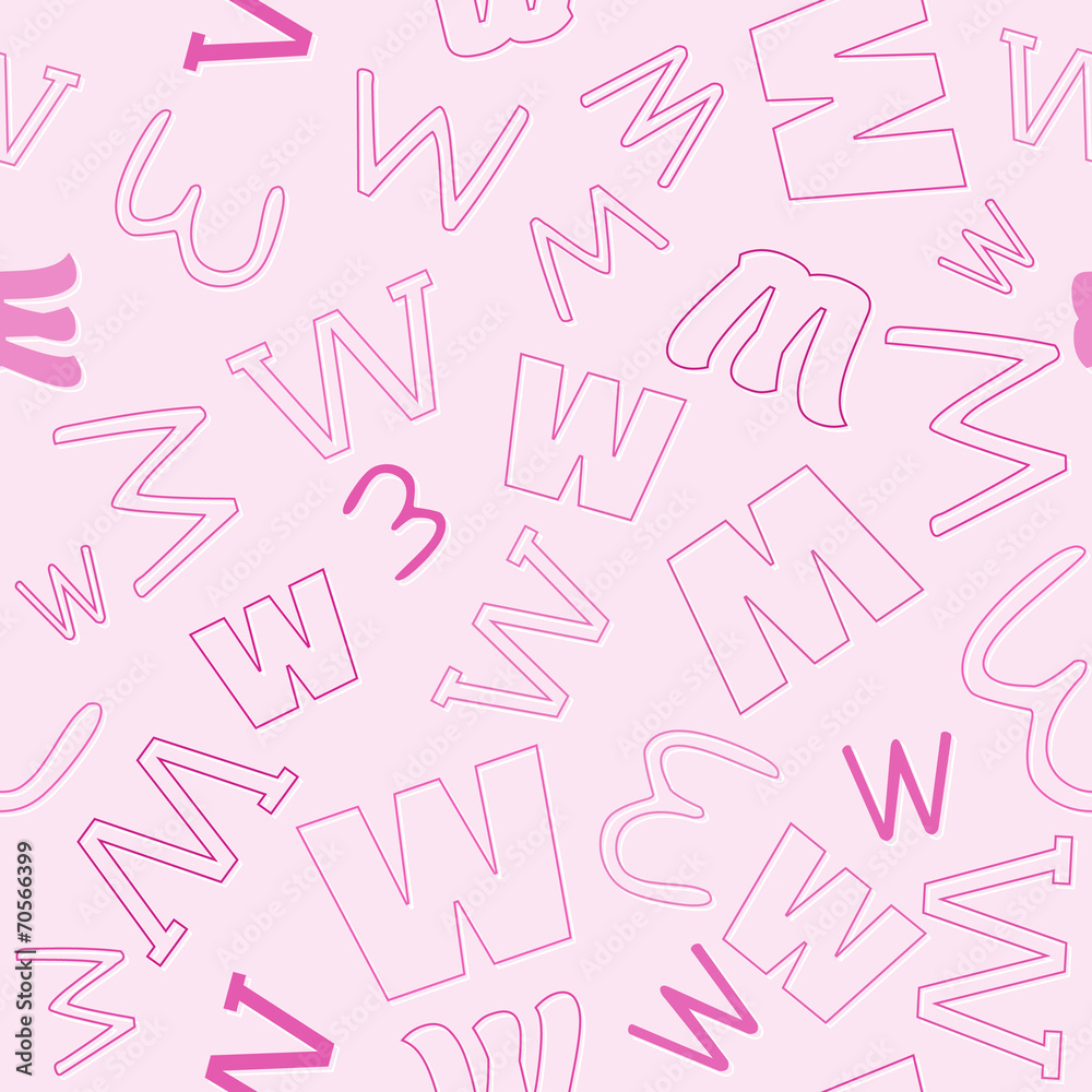 Fototapete seamless pattern with character w