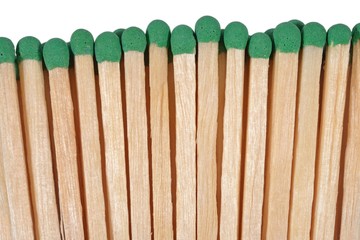 Green match on a white