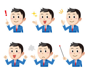 ビジネスマン6ポーズ