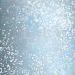 Abstract snowy background with snowflakes, stars and fun confett