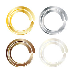Logo - Gold, Silber, Bronze - Edelmetall, Erfogl haben und Gewinner sein. Rohstoffe und Metalle fördern, design und Mode 