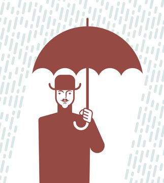 Man under the umbrella