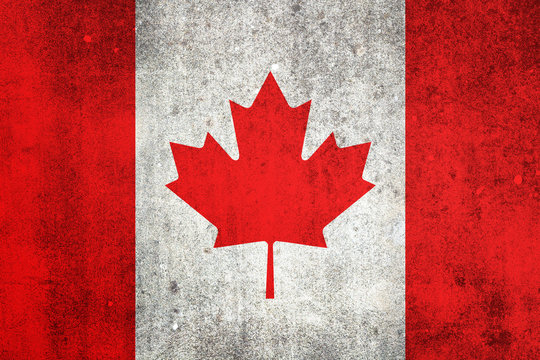 National flag of Canada. Grungy effect.