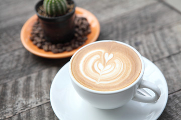 coffee on wood background