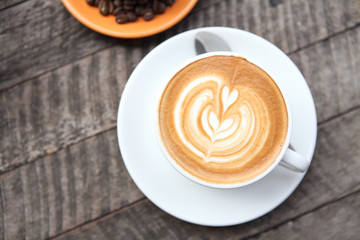 coffee on wood background