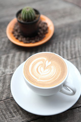 coffee on wood background