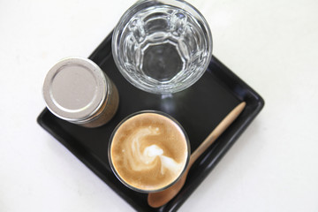 coffee on wood background