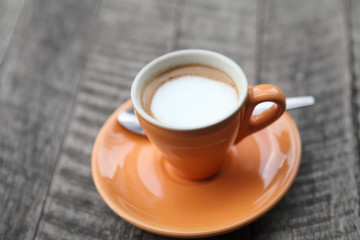 coffee on wood background
