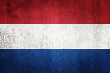 National flag of Netherlands. Grungy effect.