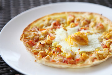pizza corn and egg