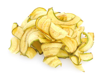 Banana crisp , fried thinly sliced banana chips, a tropical snac © teen00000