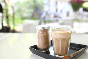 coffee on wood background