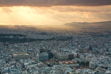 Fototapeten Vogelperspektive von Athen, Griechenland. © milangonda