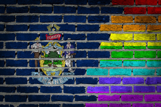 Dark brick wall - LGBT rights - Maine