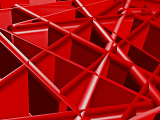 Structural abstract in red