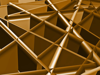 Structural abstract in golden brown