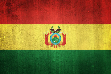 National flag of Bolivia. Grungy effect.