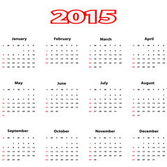 Calendar 2015.