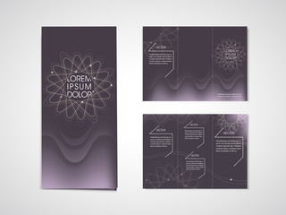 elegant flower shape background tri fold brochure