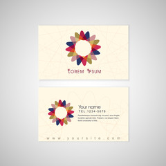 flower symbol background business card template