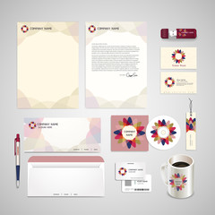 abstract flower symbol background corporate identity set
