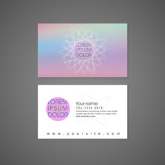 colorful flower shape background business card