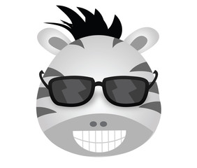 cute zebra cartoon wearing glasses © 11faqihtanjung