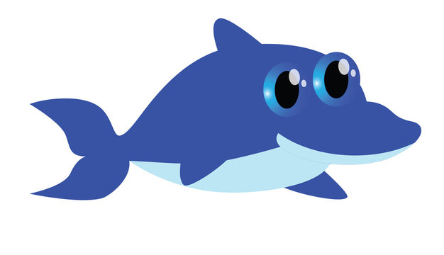 Blue dolphin cartoon