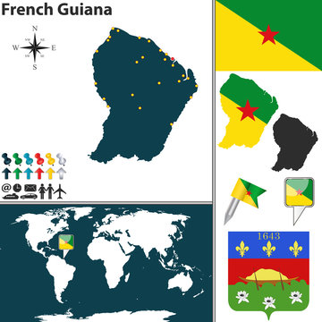 Map of French Guiana