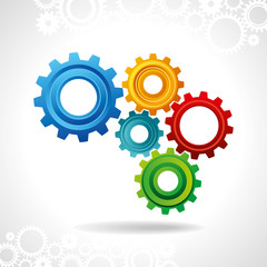 illustration of abstract web design with copy space in cog wheel