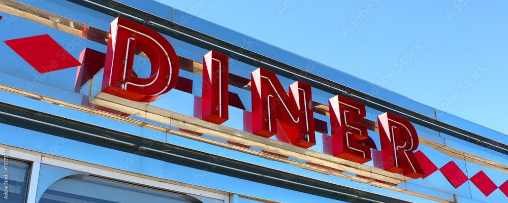 Wall mural diner neon sign