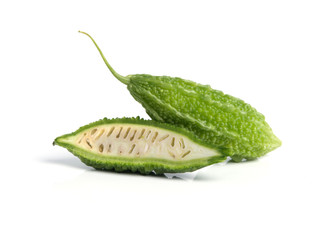Bittermelon on white background