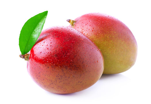 Ripe mango isolated on white.