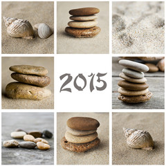 collage galets et sable  2015
