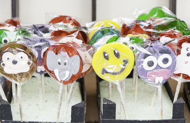 Colorful candy lollipops