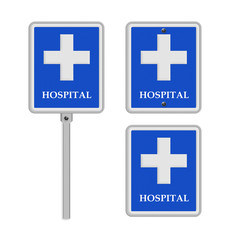 Obraz premium Hospital Hospital road sign